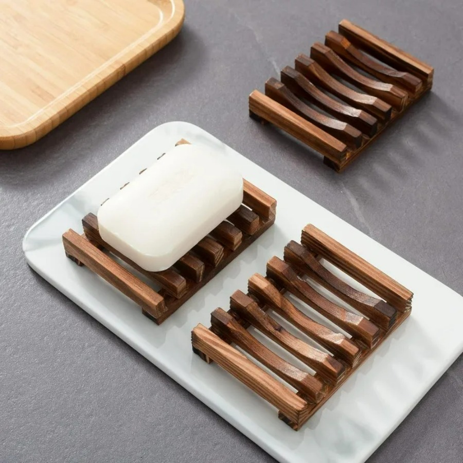 Bamboo Cutlery Set - Saboneteira de madeira para banheiro de