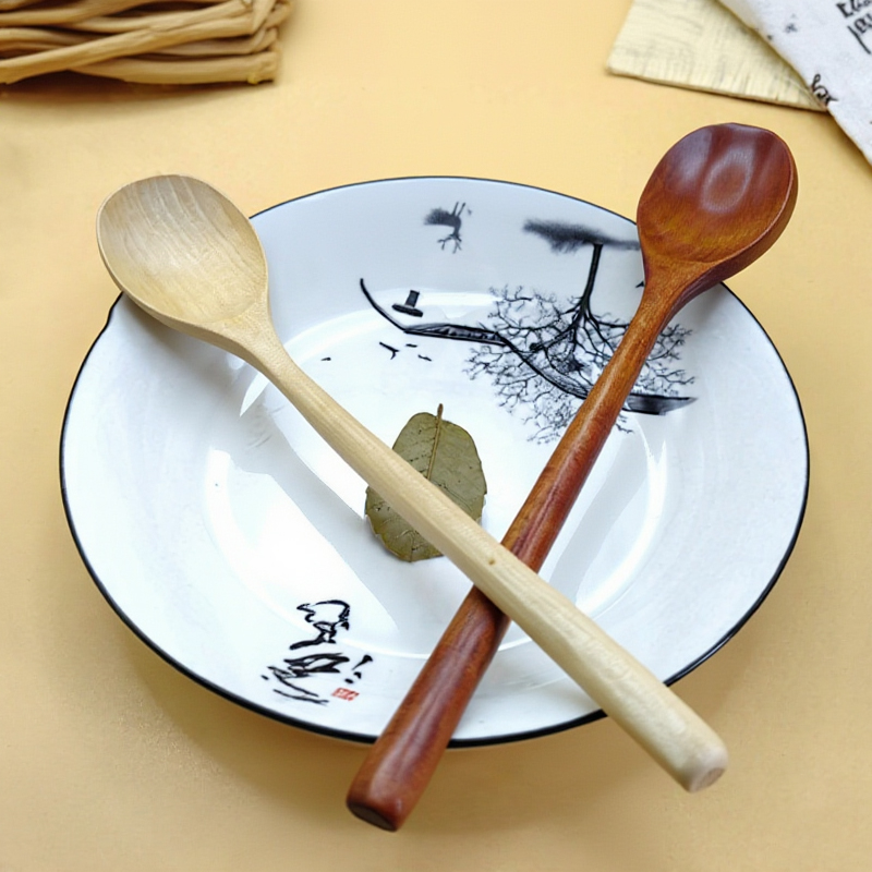 1 peça colher de madeira de ba - Bamboo Cutlery Set avaliação e preço